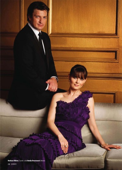 Nathan Fillion and Emily Deschanel Emmys